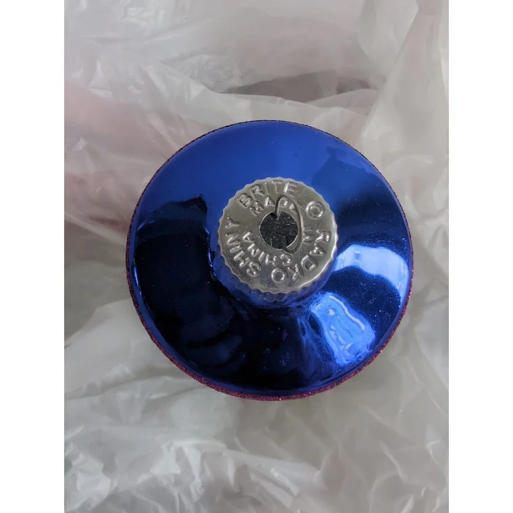 Christopher Radko Holiday Splendor Twist Spool Reflector Christmas Ornament BLUE